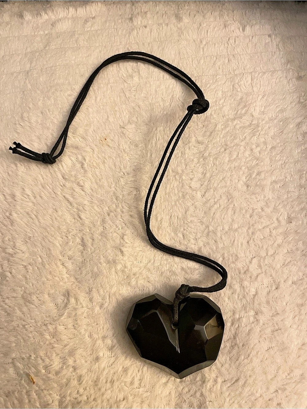 Erwin Eisch (1927–2022) Signed Art Master Black Glass" Heart Necklace